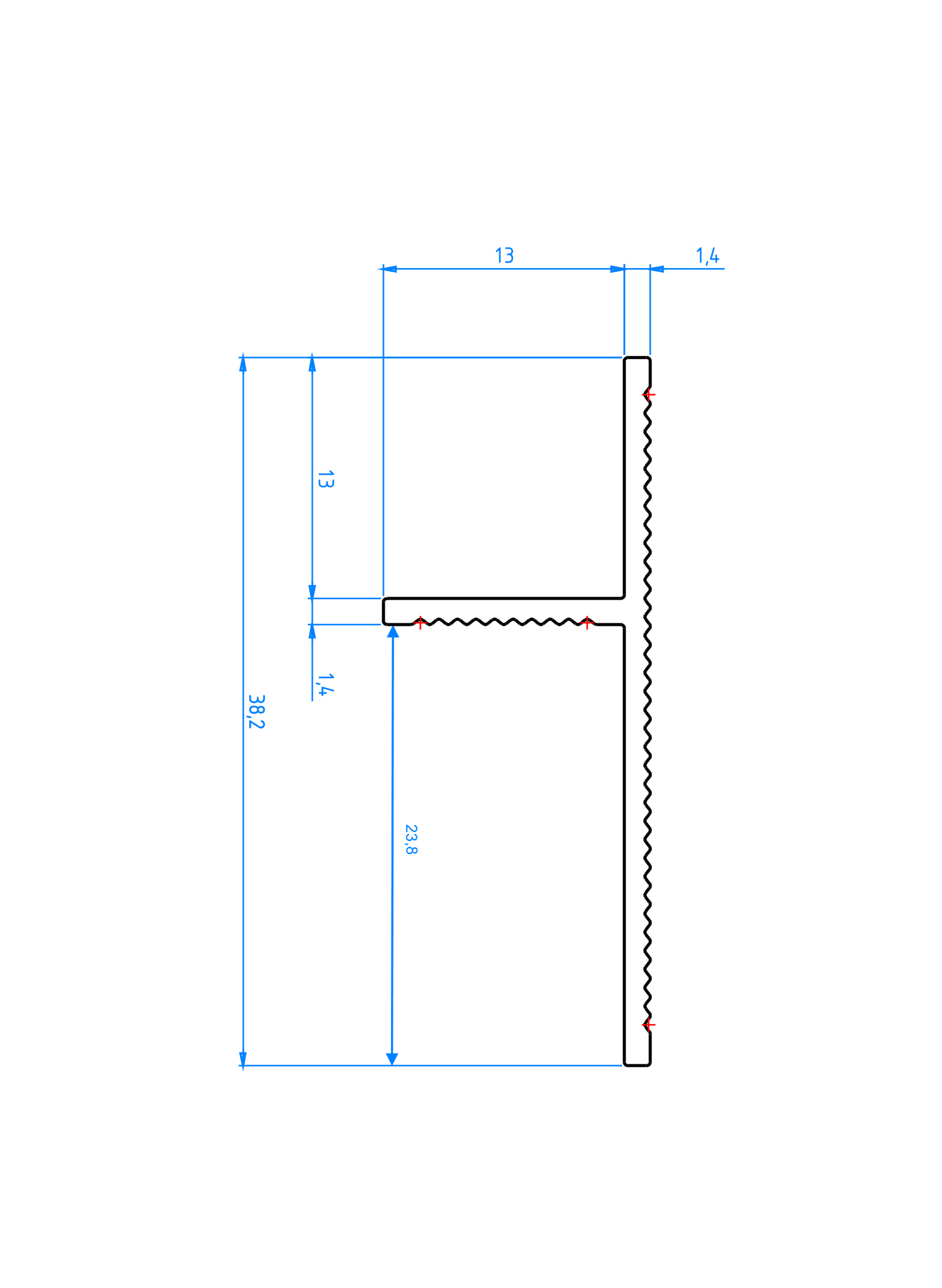 Profil tip plintă și scafă ascunsă Shadow Gap NEGRU MAT Vopsit prin pulbere, electrostatic. H 13MM L2,7, PS130A54270 - imagine 4