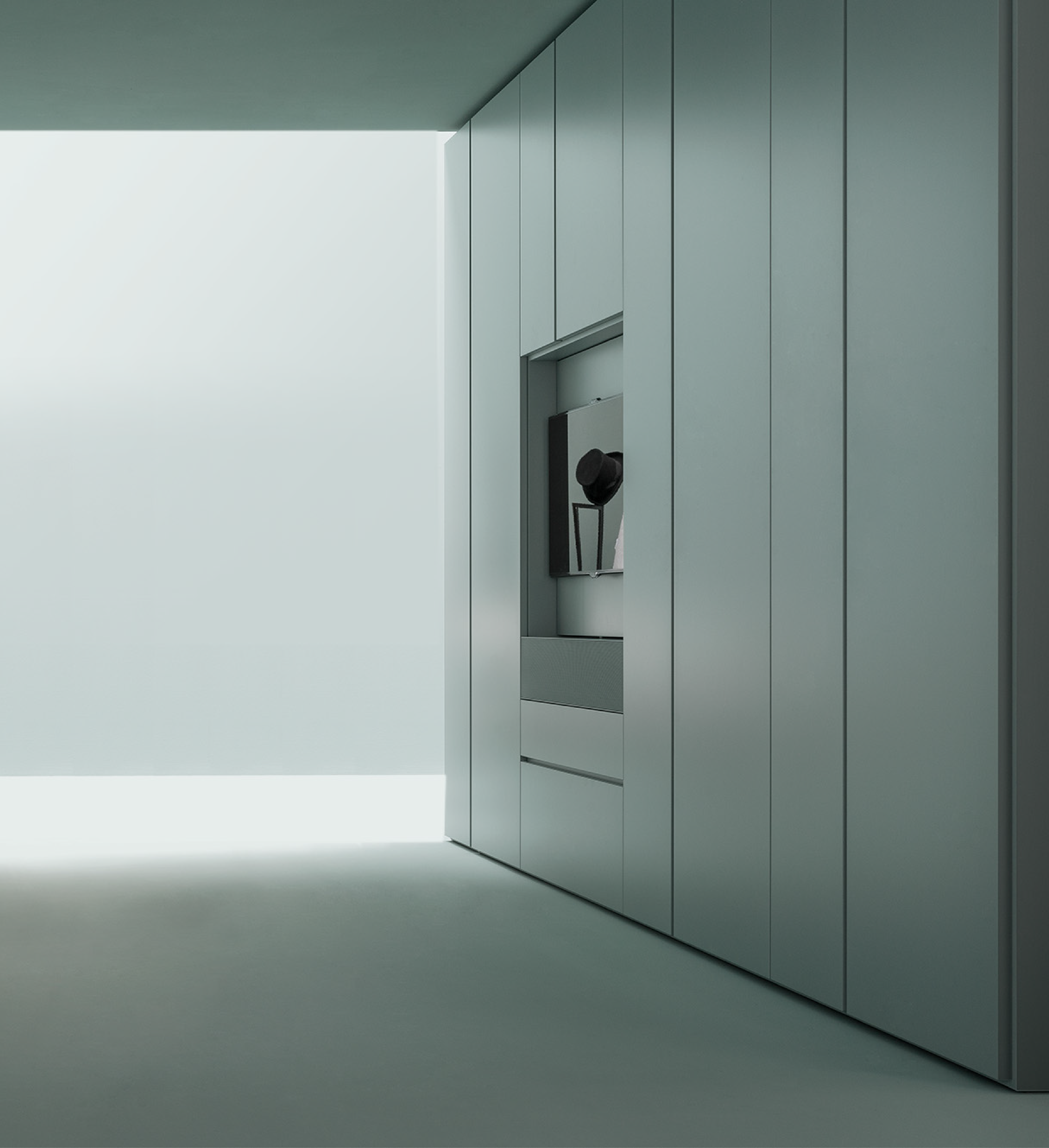 Dulap cu zonă TV pentru dormitor