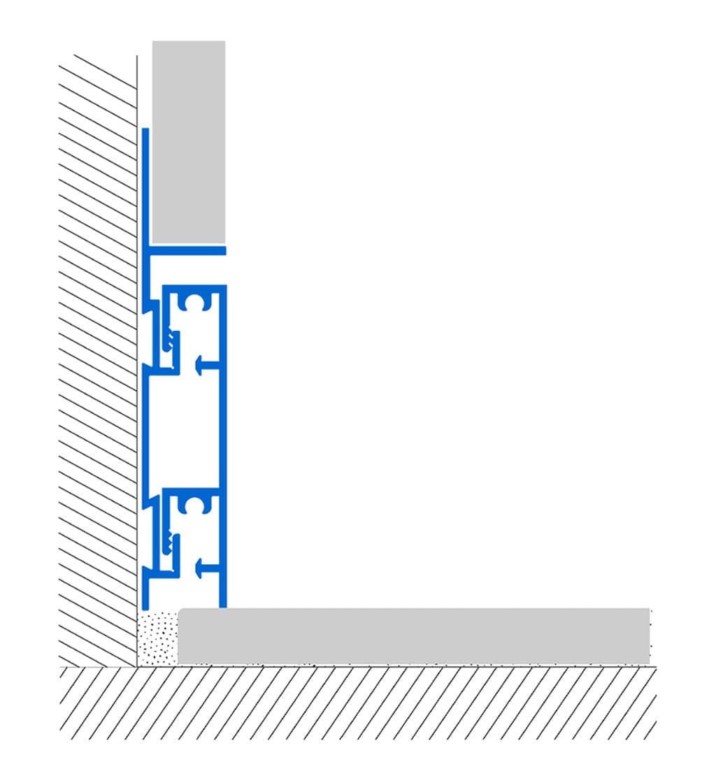 Plintă din aluminiu Filomuro (la nivel cu peretele) plano BF - BASE + TOP in Anodized Aluminum - Plano Design for Drywall at the wall level, 2.7m, BF600ASN270 + BF550ASN270 - imagine 5